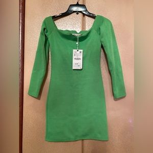 Green off shoulder dress new